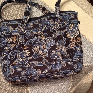 Vera Bradley Navy and Beige Paisley Tote